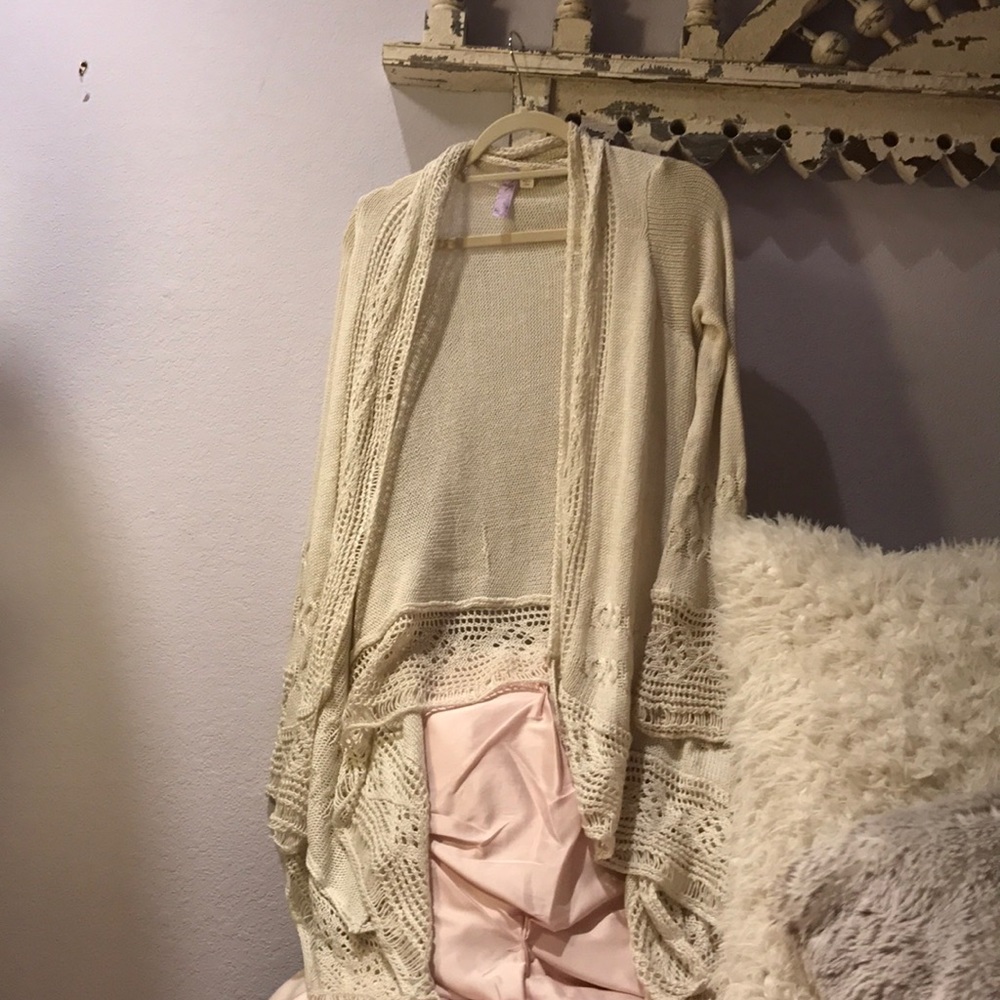 Long lace cardigan snagged some in the back
